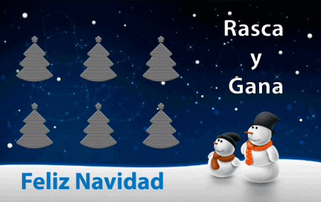 Tarjeta de navidad rasca y gana