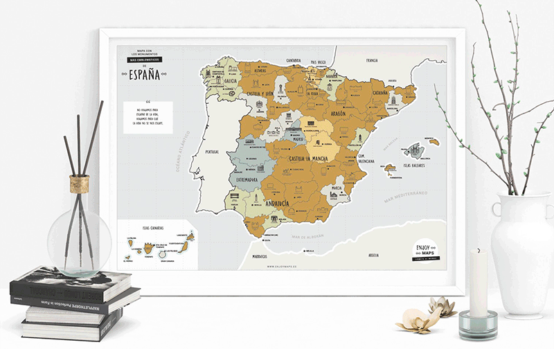 Mapa de Espa&ntilde;a rascar personalizado