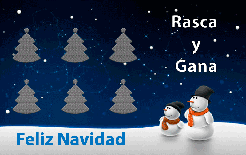 Tarjeta de navidad rasca y gana